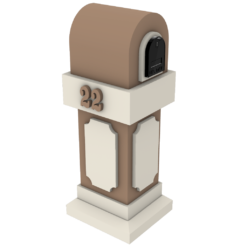a mailbox on a pedestal