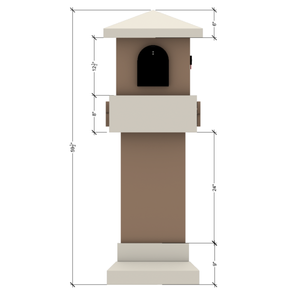 a brown and white tower