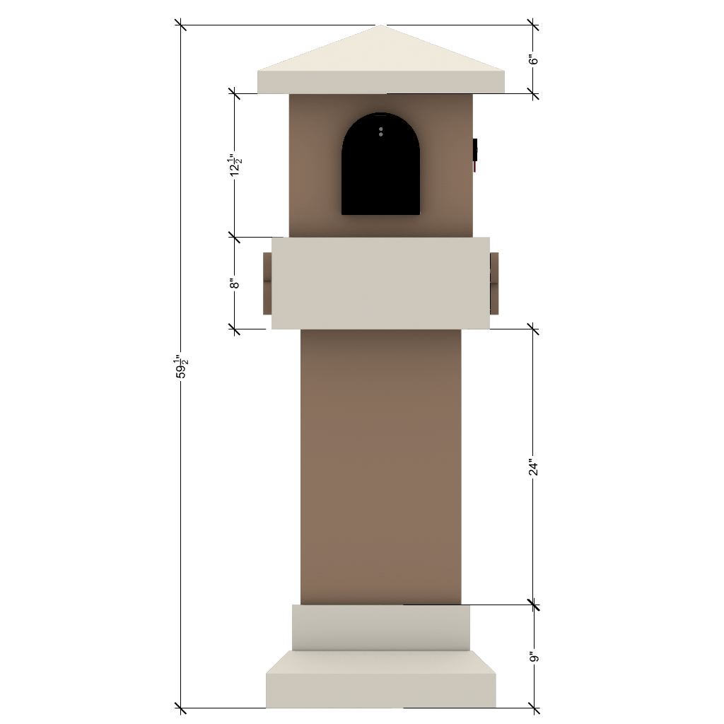 a brown and white tower