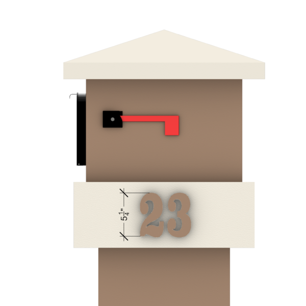 a mailbox with a red and white sign