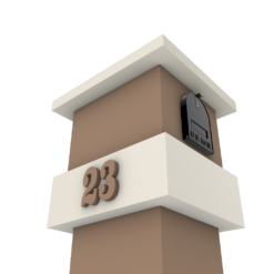 a post with numbers and a mailbox