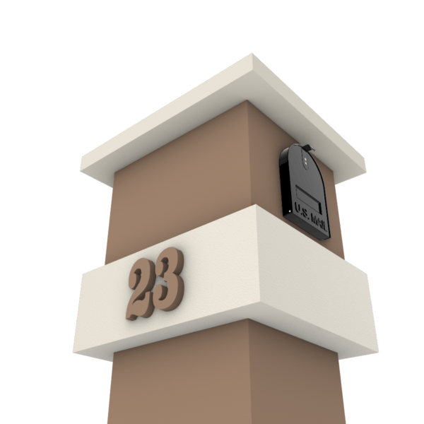 a post with numbers and a mailbox