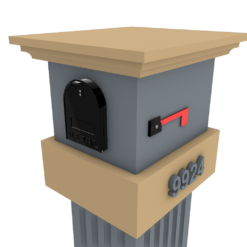 a mailbox made of styrofoam and coated with stucco