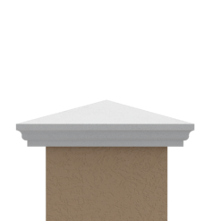 Column caps made of Styrofoam and hard coated with stucco