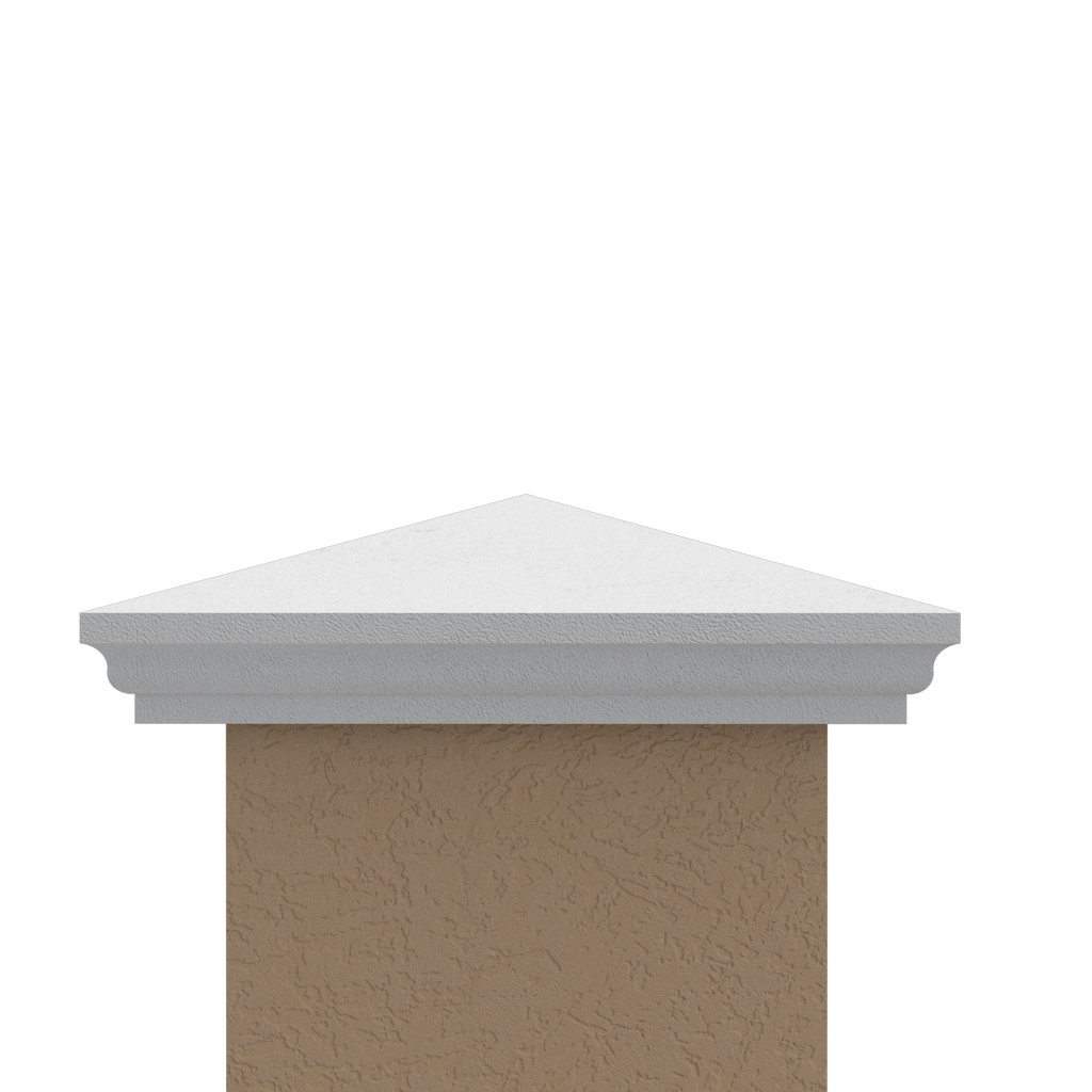 Column caps made of Styrofoam and hard coated with stucco