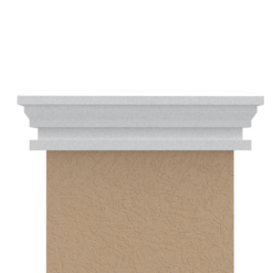 Flat top Column Cap made of styrofoam and coated with stucco