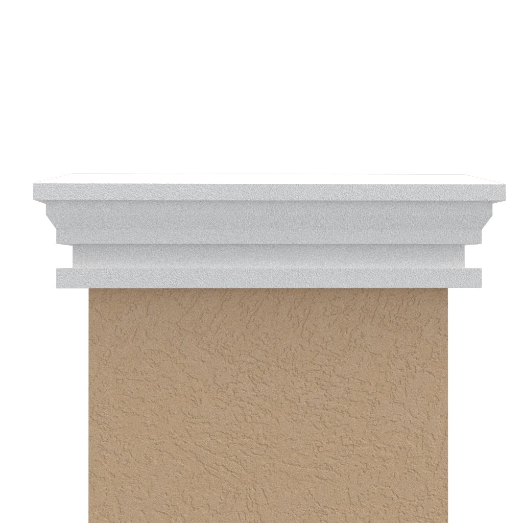 Flat top Column Cap made of styrofoam and coated with stucco