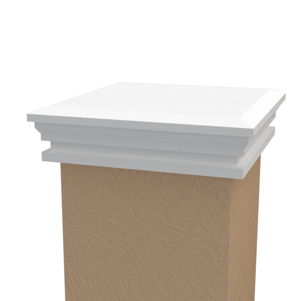 Flat top Column Cap made of styrofoam and coated with stucco