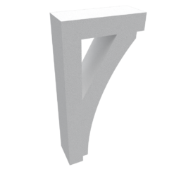 Styrofoam bracket coated with synthetic stucco.