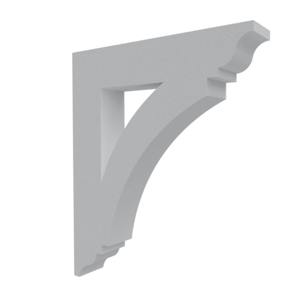 Styrofoam bracket coated with synthetic stucco. Stucco Bracket