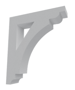 Styrofoam bracket coated with synthetic stucco. Stucco Bracket