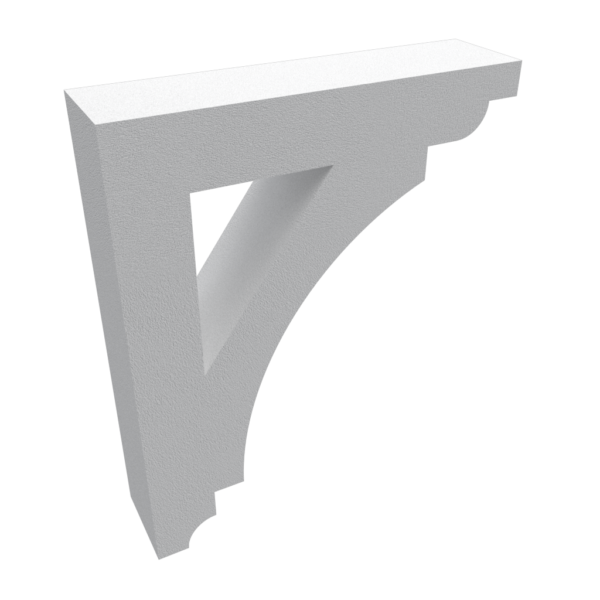 Styrofoam bracket coated with synthetic stucco. Stucco Bracket