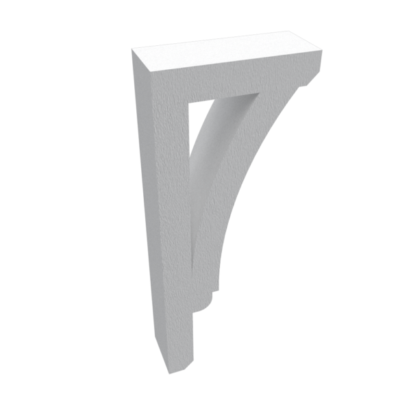 Styrofoam bracket coated with synthetic stucco. Stucco Bracket