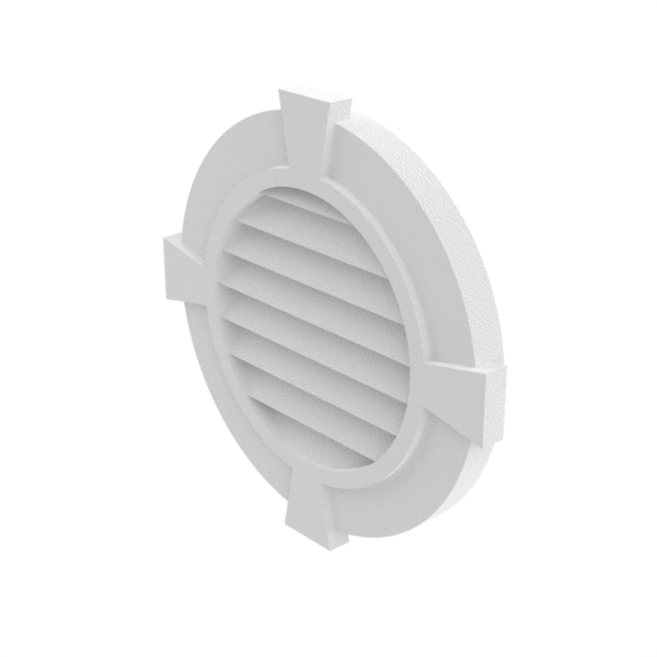 a white vent with a round design