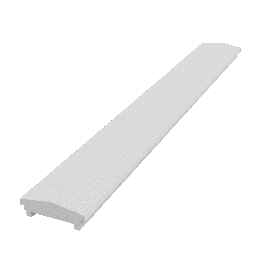 Wall cap made of Styrofoam and coated with stucco