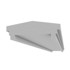 Wall cap made of Styrofoam and coated with stucco
