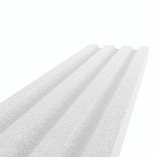 a fluted white foam decorative band