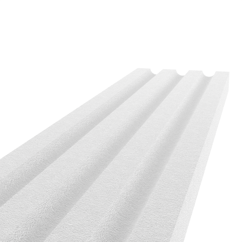 a fluted white foam decorative band