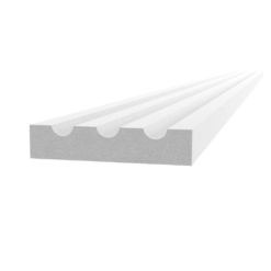 a fluted white foam decorative band
