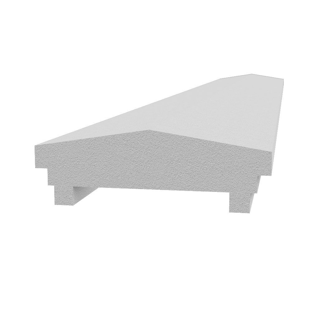 Wall cap made of Styrofoam and coated with stucco