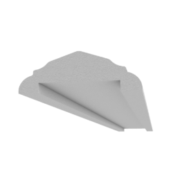 Wall cap made of Styrofoam and coated with stucco