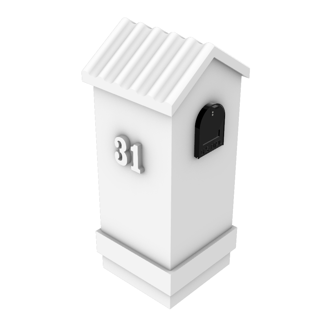 Stucco mailbox with a rustic feel, complementing a traditional-style house