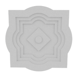 Decorative architectural foam medallion with geometric layered design